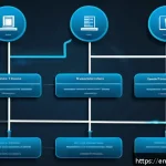 리눅스 필기 시험 대비 중요 개념 요약 - A detailed, high-resolution digital illustration of the Linux file system hierarchy tree, showcasing...