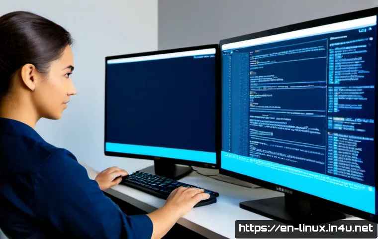 Home 17 리눅스 자격증과 컨테이너 관리 기술의 연계성 - Photorealistic modern IT training lab, confident adult systems administrator studying Linux certific...
